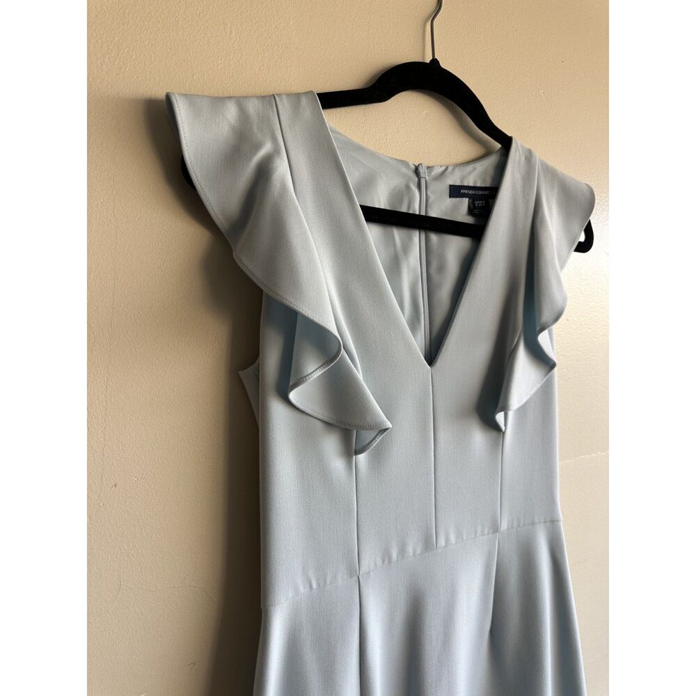 French Connection Light Blue Ruffle Fit & Flare Dress Size 4